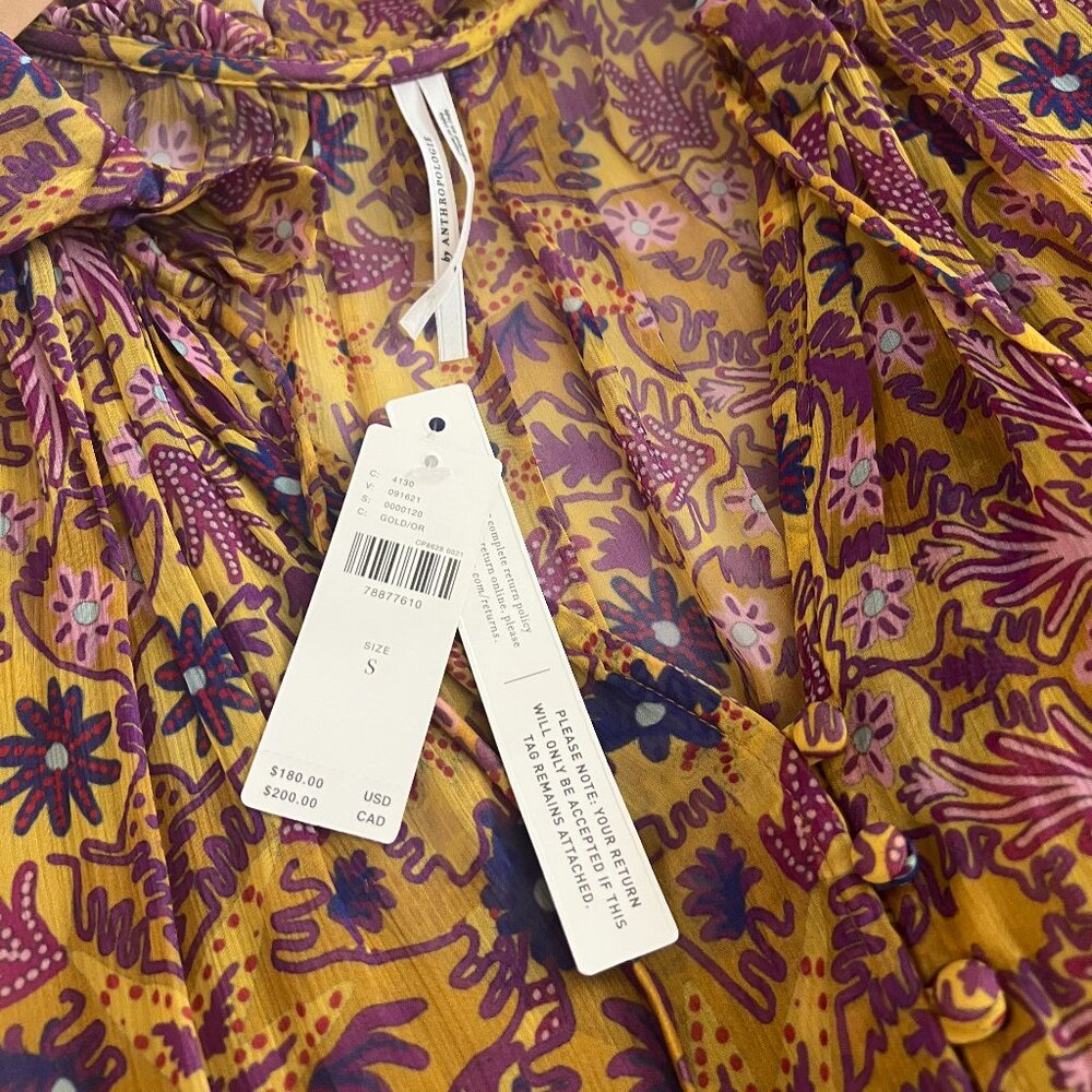 NWT Anthropologie The Marais Printed Chiffon Maxi Dress - Picture 4 of 4
